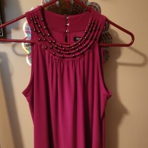 Roz & Ali Magenta Sleeveless Dress